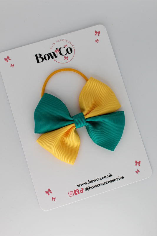 Jade Green and Yellow Gold - Twist Bow - Elastic