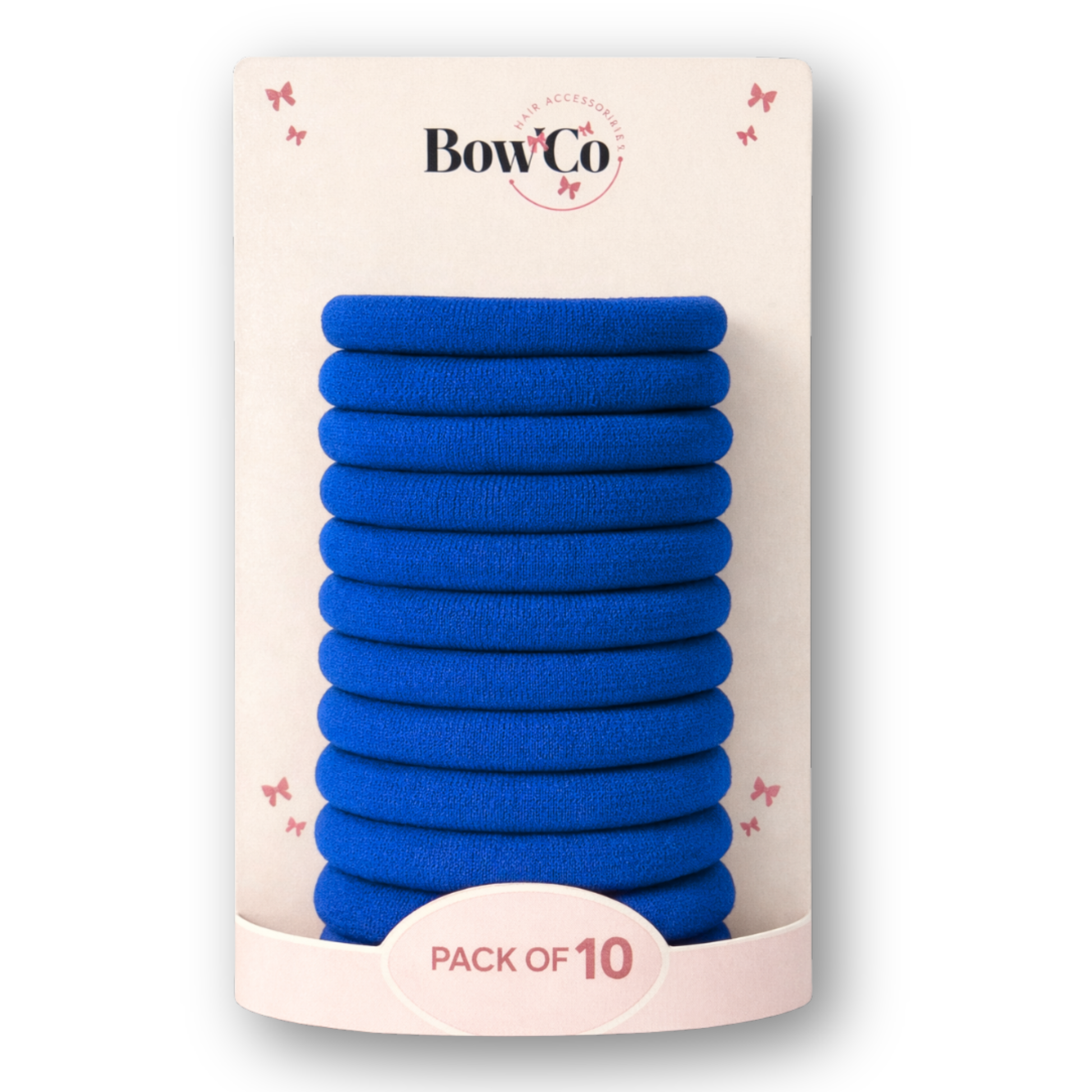 10 Elastic Pack School Hair Bobbles - Royal Blue - Non Damage