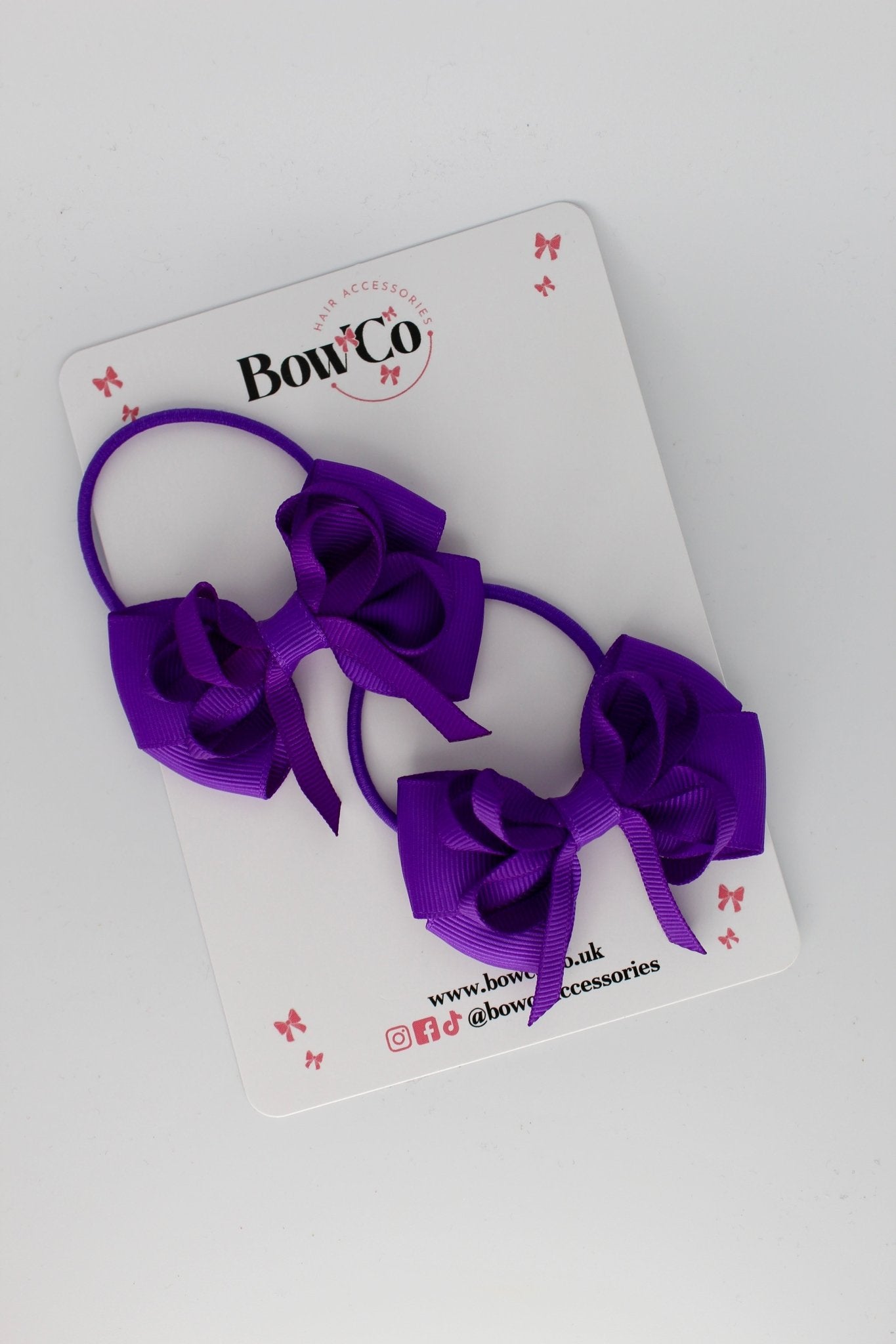 Purple - Double Bow Set - Elastic